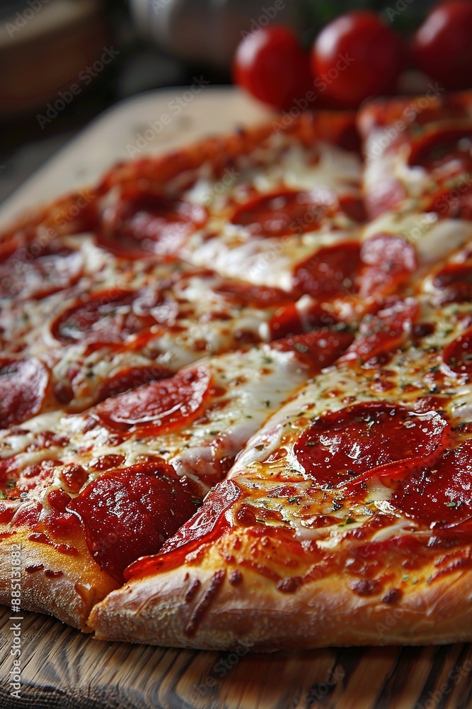 Steaming Hot Pizza with Fresh Toppings and Herbs Steaming Hot Pizza with Fresh Toppings and Herbs