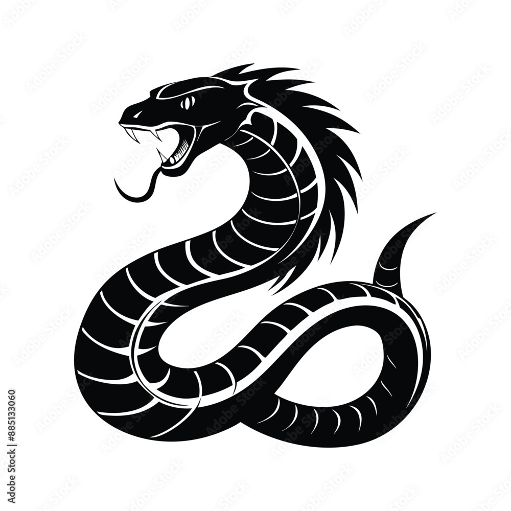 Fototapeta premium Snake Silhouette Vector Illustration