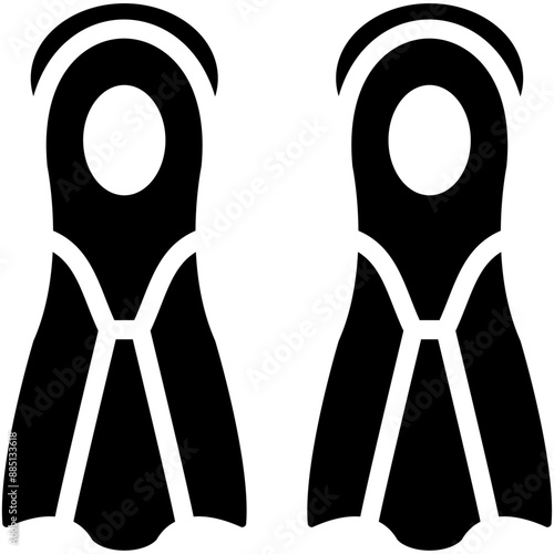 Fins vector icon illustration of Vacation and Tourism iconset.