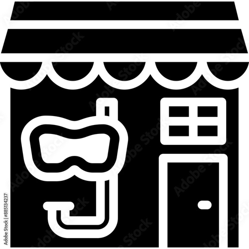 Dive Shop vector icon illustration of Vacation and Tourism iconset.