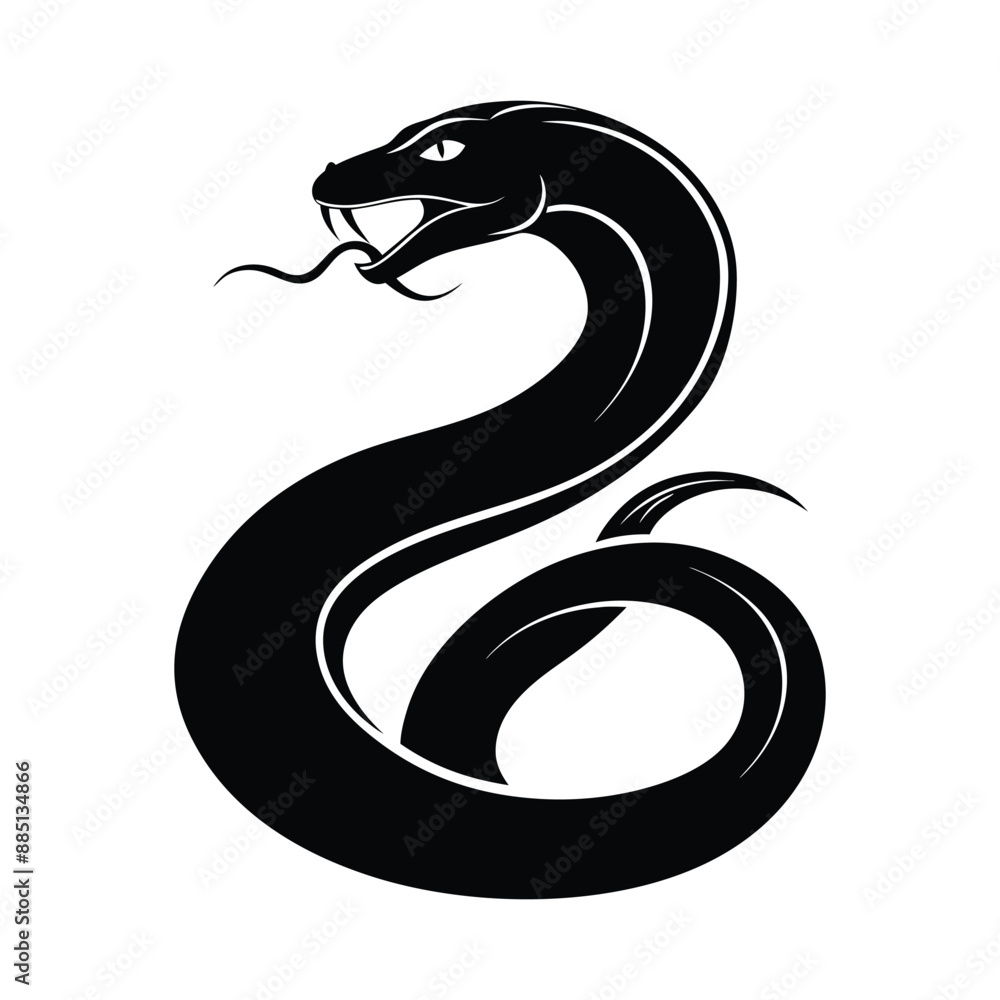 Fototapeta premium Snake Silhouette Vector Illustration