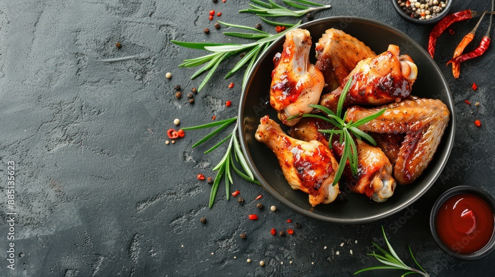 Fresh Chicken Wings - Raw chicken wings marinated in a bowl. Fresh Chicken Wings - Raw chicken wings marinated in a bowl.