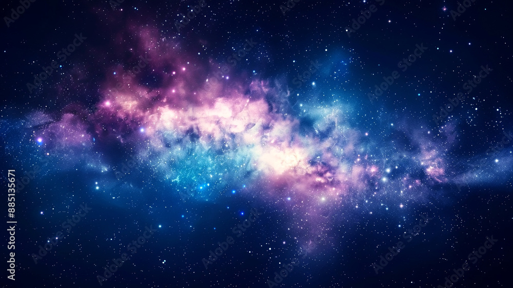 A stunning cosmic nebula filled with brilliant stars A stunning cosmic nebula filled with brilliant stars