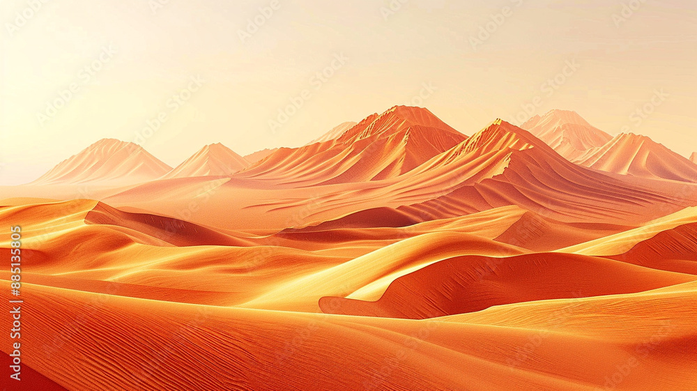 Sunset over sand dunes in the desert Sunset over sand dunes in the desert