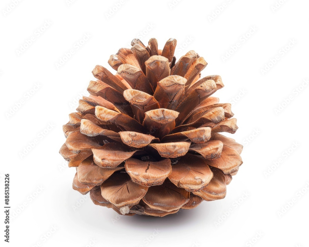 Pine Cone White Background. Brown Cedar Cone Isolated on Christmas Design Pine Cone White Background. Brown Cedar Cone Isolated on Christmas Design