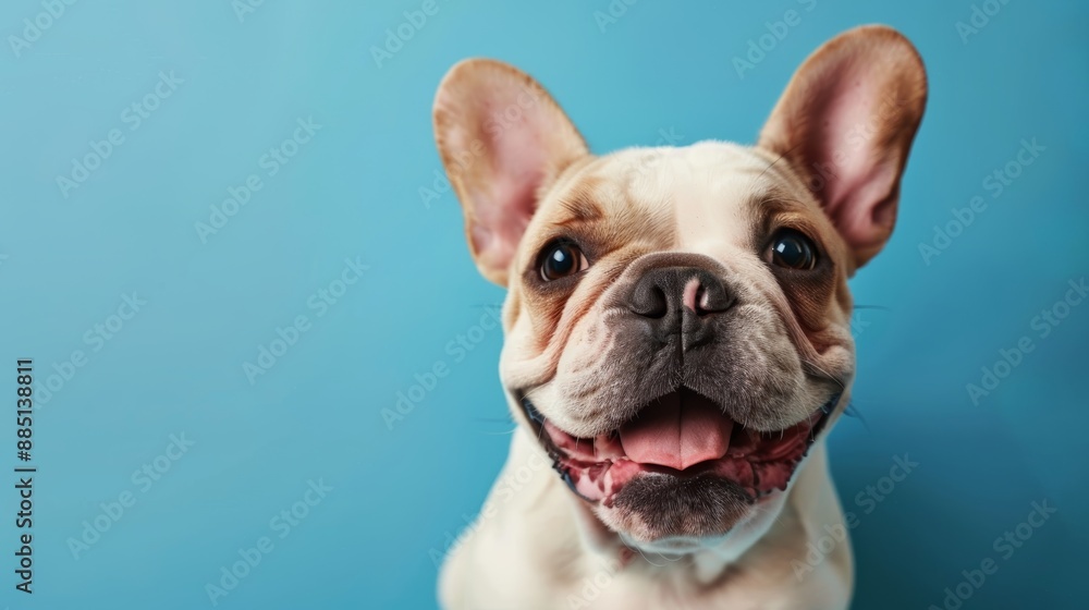 Cute Bulldog on blue background Cute Bulldog on blue background