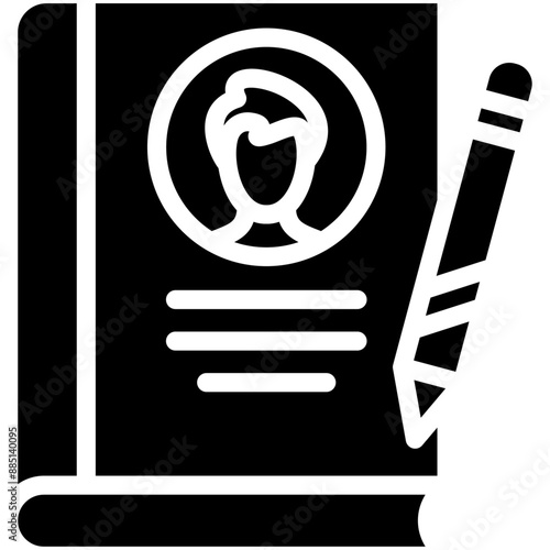 Autobiography vector icon illustration of Literature iconset.