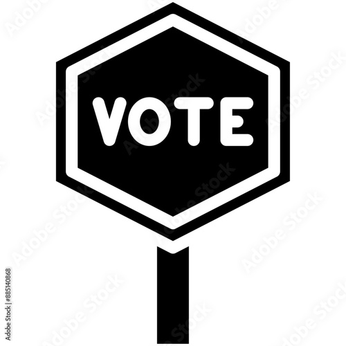 Vote vector icon illustration of Protesting and Civil Disobedience iconset.