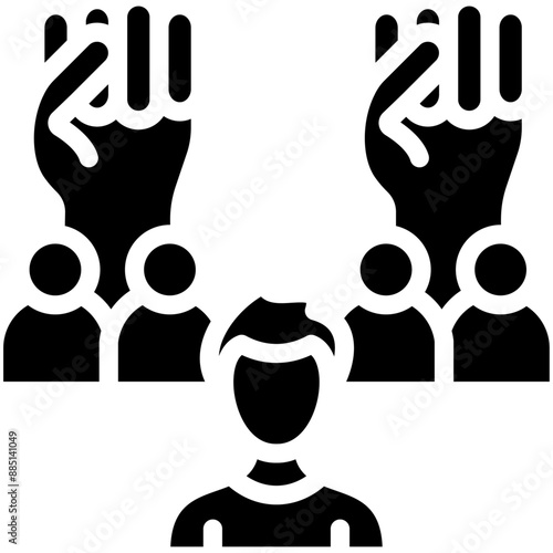 Unity vector icon illustration of Protesting and Civil Disobedience iconset.