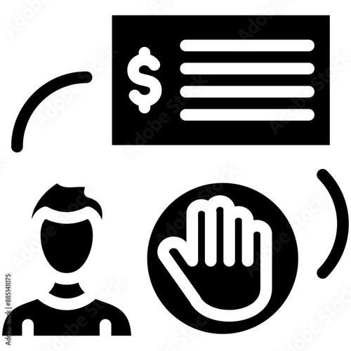 Tax Resistance vector icon illustration of Protesting and Civil Disobedience iconset.