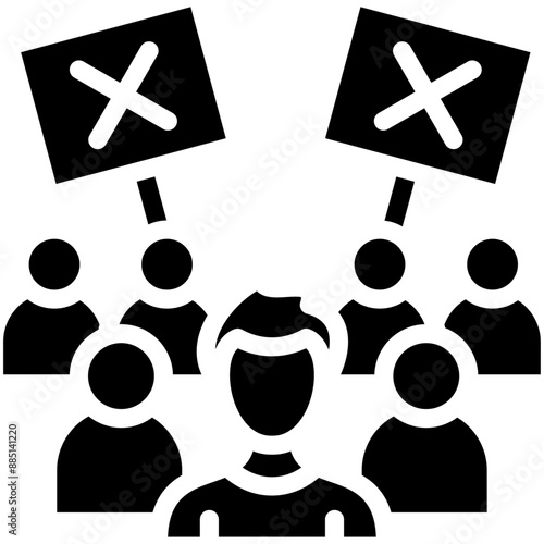 Strike vector icon illustration of Protesting and Civil Disobedience iconset.