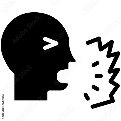 Shouting vector icon illustration of Protesting and Civil Disobedience iconset.