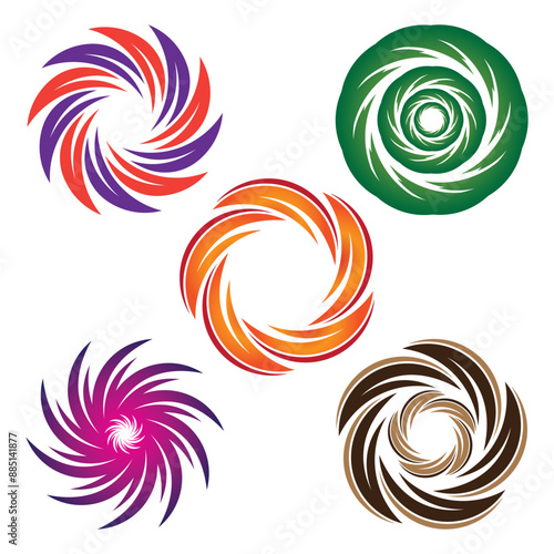 Spiral, swirl, twirl element vector icon design template