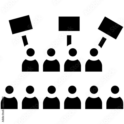 March vector icon illustration of Protesting and Civil Disobedience iconset.