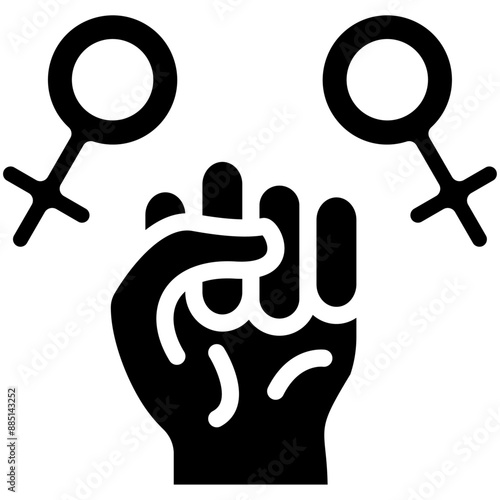 Feminism vector icon illustration of Protesting and Civil Disobedience iconset.