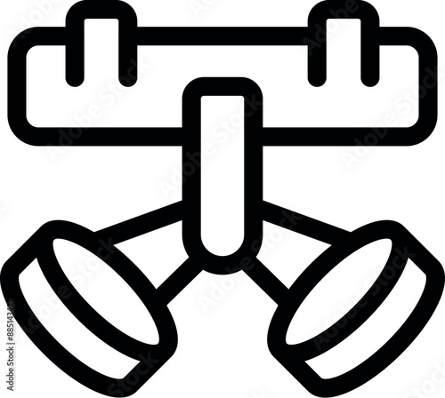 Line icon of an oxygen mask hanging, ready to provide supplemental oxygen in a medical emergency