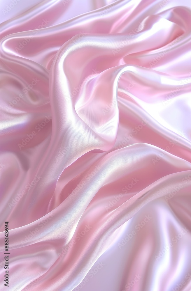 Closeup of rippled light red silk fabric lines. 3d render Closeup of rippled light red silk fabric lines. 3d render