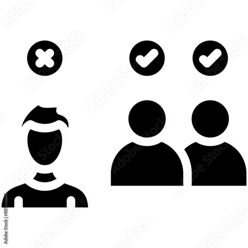 Discrimination vector icon illustration of Protesting and Civil Disobedience iconset.