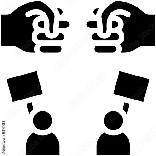Counter Protest vector icon illustration of Protesting and Civil Disobedience iconset.