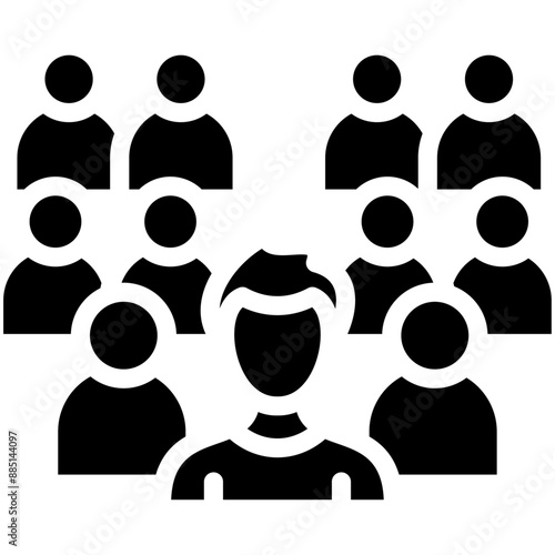 Crowd vector icon illustration of Protesting and Civil Disobedience iconset.