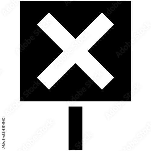 Against vector icon illustration of Protesting and Civil Disobedience iconset.