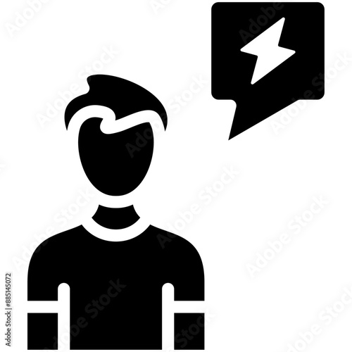 Activist Male vector icon illustration of Protesting and Civil Disobedience iconset.