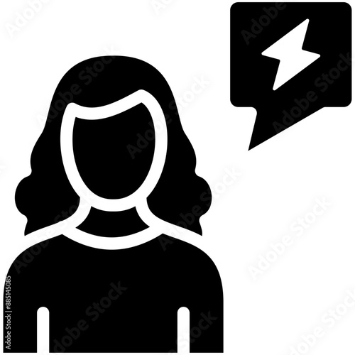 Activist Female vector icon illustration of Protesting and Civil Disobedience iconset.