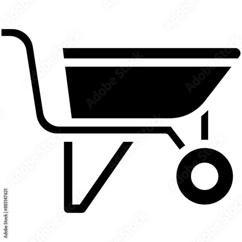 Wheelbarrow vector icon illustration of Home Improvements iconset.
