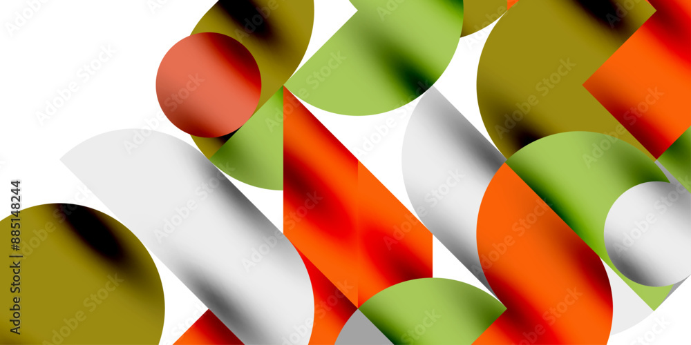 Shadow effect shiny circles and round triangles geometric modern art. Vector Illustration For Wallpaper, Banner, Background, Card, Book Illustration, landing page Shadow effect shiny circles and round triangles geometric modern art. Vector Illustration For Wallpaper, Banner, Background, Card, Book Illustration, landing page