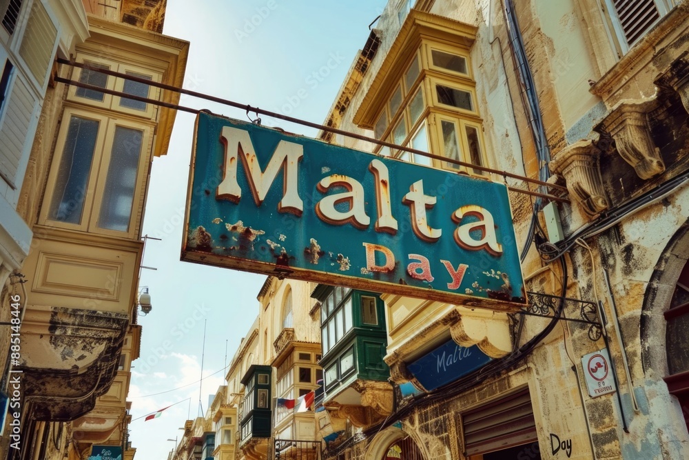 Fototapeta premium Malta independent day tribute: text background, wallpaper, banner with ample copy space, perfect for poster, card, flyer, and greeting, celebrating the spirit of national independence and pride.