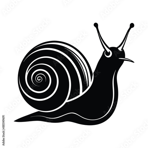 Snail Silhouette Vector Illustration