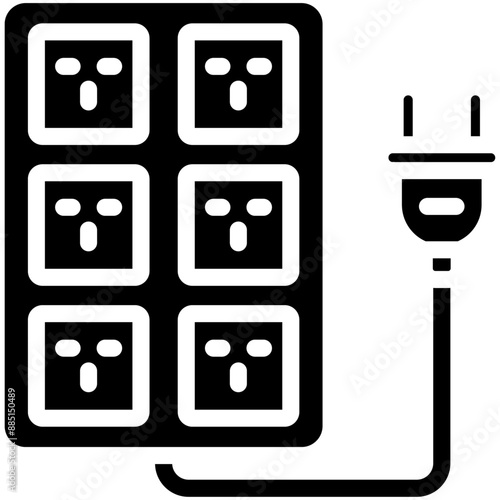 Extension Cord vector icon illustration of Home Improvements iconset.