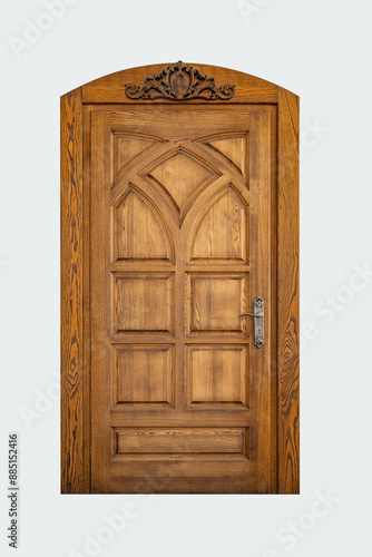 Obraz na płótnie Antique wooden door isolated on white background. w salonie