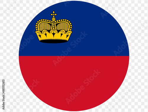 Liechtenstein flag button on png or transparent background. vector illustration. 