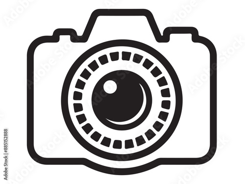 camera vector illustration. good for camera icon, photography, or videography industry. simple line art flat with grey color style Pro Vector