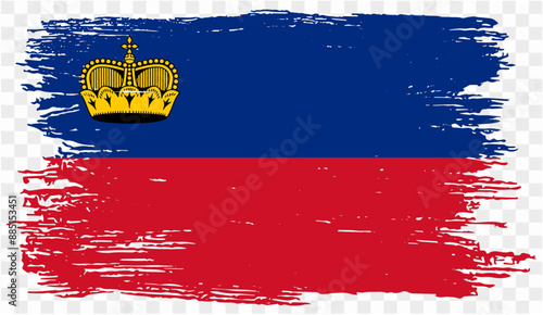 Liechtenstein flag brush paint textured isolated on png or transparent background. vector illustration  