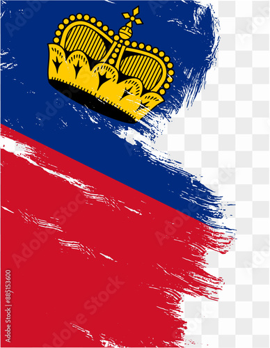 Liechtenstein flag brush paint textured isolated on png or transparent background. vector illustration  