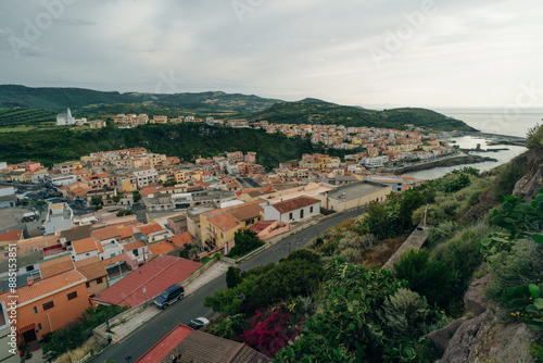 Castelsardo town in Sardinia island, Italy. Townscape in Province of Sassari, Gulf of Asinara.