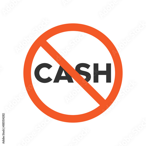 No cash sign icon vector illustration isolated.