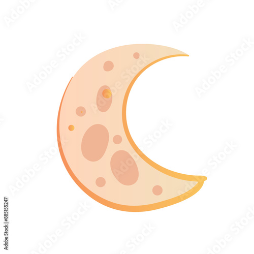 Half moon on a white background. Vector