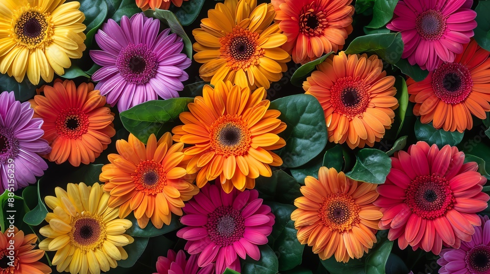custom made wallpaper toronto digitalColorful Gerbera Daisies Close Up.