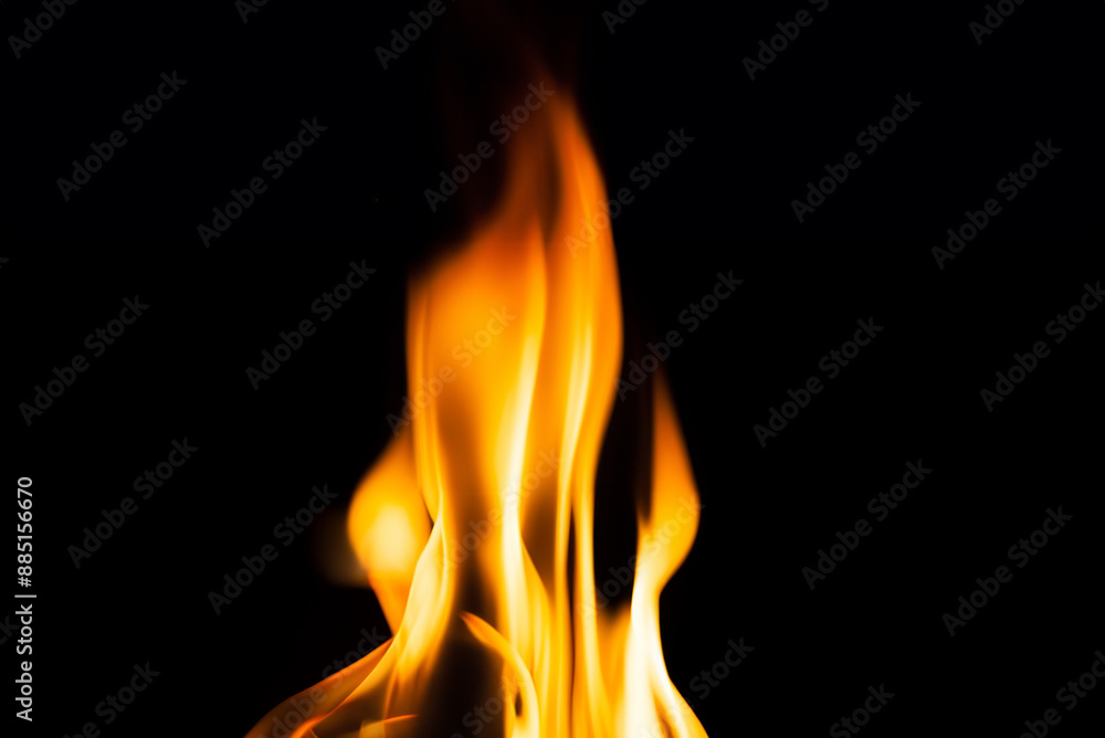 Captivating Fire Flame Against Dark Background Captivating Fire Flame Against Dark Background