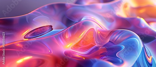 Abstract liquid shapes with a gradient background and ample space photo