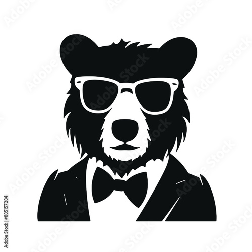 Bear silhouette isolated on white background