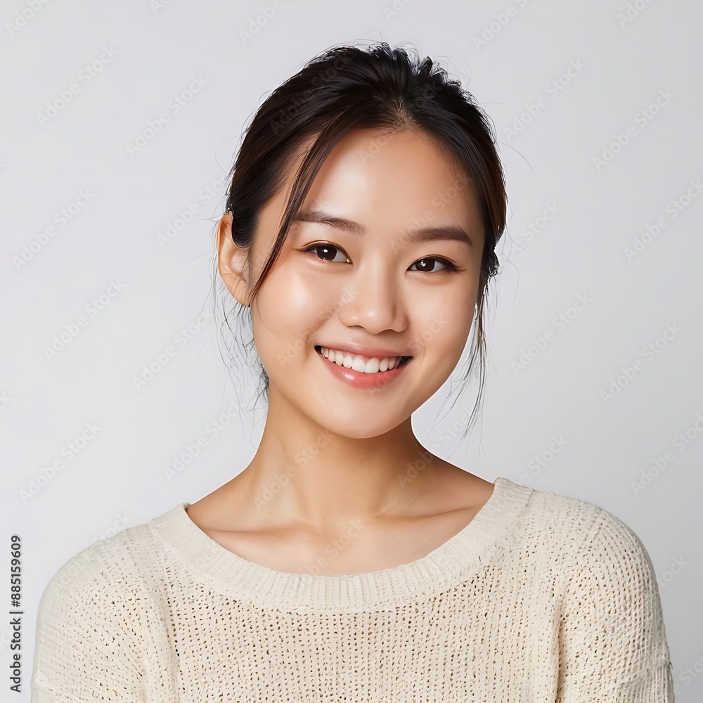 Young Asian woman smiling isolated on white background Young Asian woman smiling isolated on white background