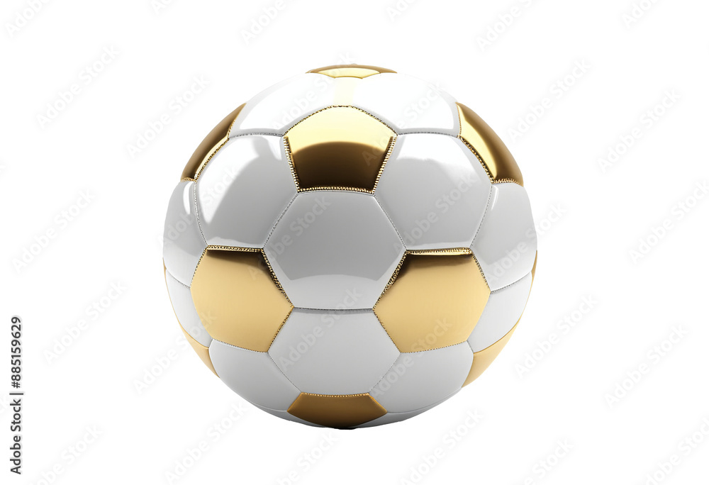 Fototapeta premium Realistic Golden Soccer Ball 3D Rendering: Perfect for Sports and Design Projects 
