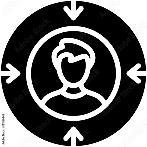 Head Hunting vector icon illustration of Human Resource iconset.