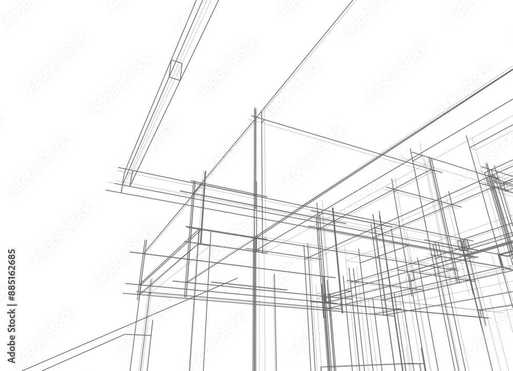 house building sketch architecture 3d illustration house building sketch architecture 3d illustration