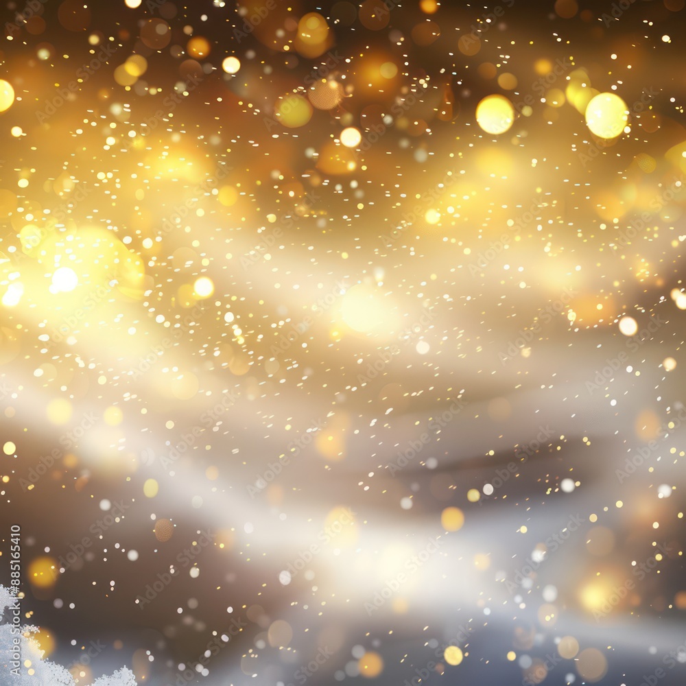 Abstract with snow and golden sparkle. background . Abstract with snow and golden sparkle. background .