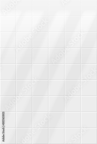 Pristine white tiles pattern with shadows - clean and modern background texture